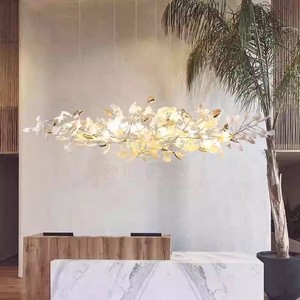 Lustre suspendu en verre feuille MEEROSEE avec plantes naturelles, feuilles florales, lustre d'<span class=keywords><strong>automne</strong></span> MD88224 - Product Image 1