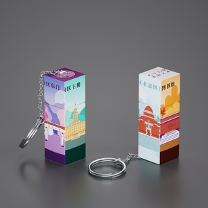 Tùy Chỉnh UV In Ấn Logo Trường Mini Ma Thuật <span class=keywords><strong>Cube</strong></span> Keychain Sáng Tạo Giải Nén Túi Câu Đố Khuyến Mại Quà Tặng Lưu Niệm - Product Image 2