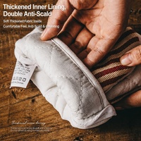 Gants de four rayés résistants à la chaleur en coton, antidérapants pour la manipulation au micro-ondes et la cuisine