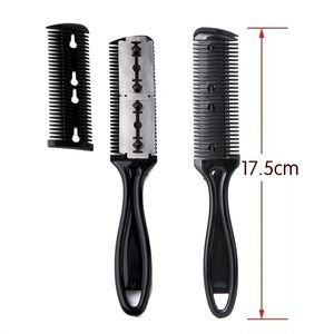 Peigne de coiffure en plastique pour barbier, lame de rasoir double tranchant personnalisée, peigne de coupe et de dégradé en gros - Product Image 2