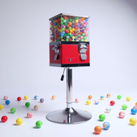 Distributeur de bonbons et de chewing-gums commercial mini à 4 têtes, à monnayeur, avec support, pour enfants, prix usine de gros