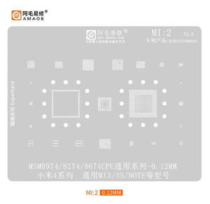 Amaoe BGA Reballing soldadura plantilla planta estaño red para Xiaomi 13 12 11 10 ultra <span class=keywords><strong>Redmi</strong></span> K20 K30 Pro Note CPU MI 8 9 10 11 IC 0,12mm - Product Image 3