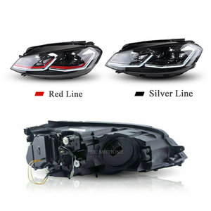 Feux avant HCmotion pour VW MK7.5 <span class=keywords><strong>Golf</strong></span> <span class=keywords><strong>7</strong></span>.5 2018-2020, feux avant à ligne blanche, ligne rouge, DRL séquentiel, feux avant pour Volkswagen - Product Image 6