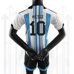 Camiseta Messi 10 Argentina Primera Equipación 2022 Mundial 3 Estrellas Niño  Kit 