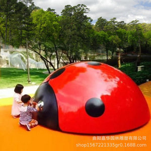 Sculpture de coccinelle en acier inoxydable, à poser au sol, figurine animale d'extérieur, faite à la main, décoration de paysage de parc - Product Image 2