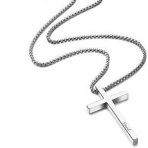 ジュエリーメーカーパーソナライズされたカスタム刻印ペンダントネックレス、メンズクロスリジオンネックレス - Product Image 2