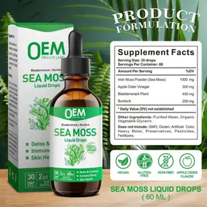 BCPOPO Brand Private Label Vegan Immune Supplement Thyroid Support Sea Moss Liquid Drops