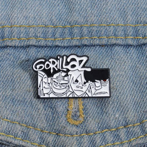 Rock Band Broche Noir et Blanc Bande Dessinée Commémorative Personnage En Métal Badge En Gros Sac Pins pour Vêtements Sac À Dos Pin - Product Image 1