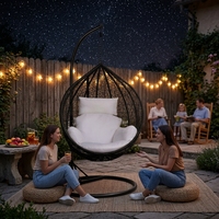Fauteuil suspendu d'extérieur en rotin et osier, type chaise balançoire pour jardin, piscine et terrasse, fauteuil double