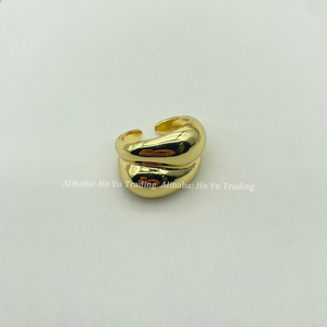INS New Arrival Casal Declaração de Moda Anéis Ajustáveis 18k Ouro Prata Forma Irregular para Festa de Noivado para Mulheres Homens - Product Image 6