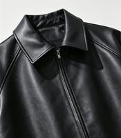 Veste en cuir de mouton noir pour homme, style décontracté, respirante et coupe-vent, fabrication artisanale à pois, directement de l'usine, inspirée des grandes marques de luxe.