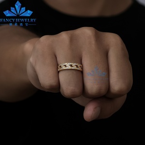 Meilleure vente série de bagues cubaines pour hommes Retro Old Hip Hop Moissanite Ring Fashion Jewelry Rings - Product Image 2