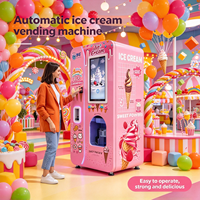 Distributeur automatique de crème glacée DIY pour supermarché, parc d'attractions, aéroport, kiosque de paiement multi-devises