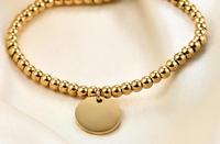 Bracelet minimaliste en acier inoxydable avec perles, plaqué or 18 carats, plaqué argent, bracelet rond classique unisexe, bijoux d'anniversaire