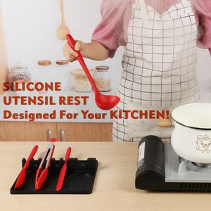 Reposador de Utensilios de Cocina de Silicona Resistente al Calor - Soporte Multifuncional Antideslizante para Cucharas y Espátulas - Product Image 3