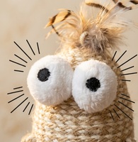 Jouets pour chats naturels en corde de coton avec plumes, jouet pour animaux de compagnie