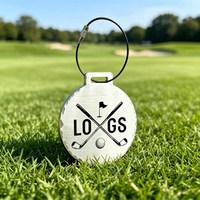 Étiquette de sac de golf en alliage de fer et de zinc émaillé de haute qualité avec sangle en cuir PU, gravure laser personnalisée du nom, aimant puissant, écologique