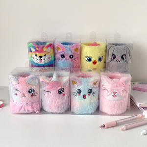 Kawaii cartone animato simpatico disegno animale <span class=keywords><strong>rosa</strong></span> Mini forma rotonda soffice portapenne da scrivania peluche per le ragazze - Product Image 3