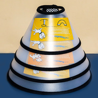 Collier de récupération en plastique écologique à motif uni pour animaux de compagnie, collier de protection Elizabeth E-Collar pour chiens et chats après chirurgie
