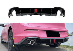 폭스바겐 골프 <span class=keywords><strong>8</strong></span> MK8 R 라인 GTI 2020-2023용 ABS 리어 범퍼 익스텐션 스포일러 (라이트 포함) 리어 립 디퓨저 가드 바디 키트 - Product Image 3