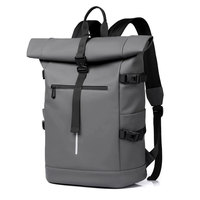 Ransel Laptop Rolltop Tahan Air dengan Pegangan Penutup Ritsleting untuk Pria Wanita Kompartemen Laptop 15.6 Inci Tas Ransel Kasual untuk Perjalanan Sehari-hari