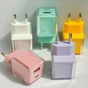 Transparent 20W PD Phone Wall Charger <b>USB</b> Type <b>C</b> Fast Charging US EU <b>Plug</b> Travel <b>Adapter</b> - Product Image 2