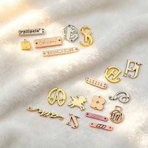 Gold Rose Gold <b>Initial</b> Letter Brooches Heart Logo Pin Badge Clothing Label Garment Decorative Metal Plated Stitch Laser Cut - Product Image 2
