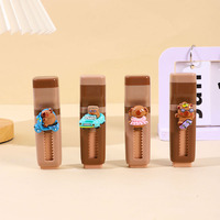 Gomme portable Soododo, papeterie mignonne, design de dessin animé, gomme capybara avec taille-crayon
