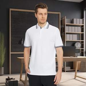 Polos de Piqué para hombre, manga larga, mezcla de algodón, con punta, informal, cuello, polo, ajuste clásico de negocios - Product Image 3
