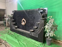 Fontaines d'eau en pierre de grande taille Caractéristiques de l'eau fixées au mur Fontaine d'eau extérieure pour les décors extérieurs de patio