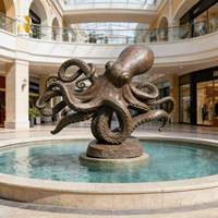 Sculpture de pieuvre en bronze de grande taille RELONG pour la décoration de parc, art moderne, statue d'animal en métal à vendre