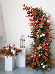 <strong>Sunset</strong> Color Large Floral Swag Set for Rectangle Head Table Assorted Floral Centerpiece Set Artificial <strong>Flower</strong> for Wedding - Product Image 4