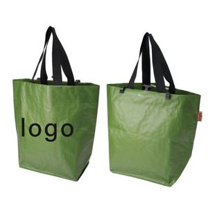 Sac de courses personnalisé en non-tissé laminé écologique, durable, 100 % recyclé, en PP tissé pour porte-bagages de vélo - Product Image 4