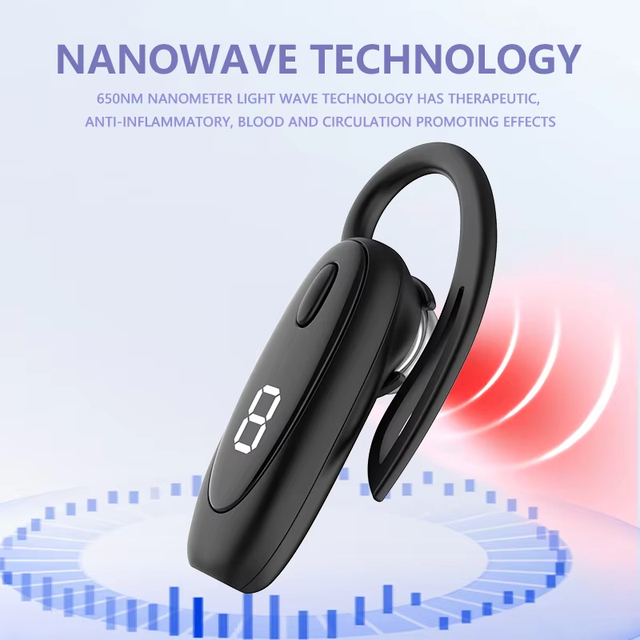 Portable Wireless Ear Canal Irradiator Rechargeable Ear Irradiator Reduce Tinnitus 650NM Red Light Therapy Device for Ears Care