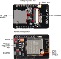 Module caméra ESP32-CAM Wi-Fi sans fil avec antenne FPC, carte de développement AI OV5640, antenne Wi-Fi ESP32-CAM-MB