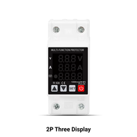 Protecteur de tension triphasé CA sur rail DIN 1P+N 2P 4P avec affichage LED, relais de protection contre les sous-tensions réglable 1-63A 230V Chayo