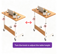 Bureau d'ordinateur moderne en bois, réglable en hauteur, écologique, pour étudiants, avec roulettes mobiles, table pour ordinateur portable, vente chaude 2025