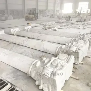 Italy White Marble Roman <strong>Column</strong> Natural White Marble Sculpture <strong>Column</strong> - Product Image 1