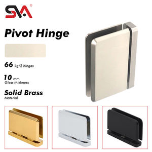 Charnière de porte en verre trempé moderne sans cadre à 360 degrés <span class=keywords><strong>pour</strong></span> immeuble de bureaux, appartement, hôtel, <span class=keywords><strong>portail</strong></span> en laiton massif nickelé brossé - Product Image 3