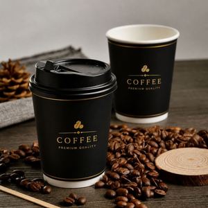 Custom Logo Printed Disposable With Lid Double Wall Paper Cup for Coffee Shop and Takeaway Beverage - Product Image 2