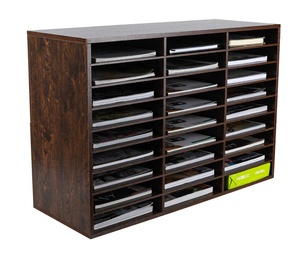 Organizador de libros ajustable de madera, cajas de correos de madera, buzón de <span class=keywords><strong>correo</strong></span> con letras, clasificador de archivos para el hogar al aire libre - Product Image 2