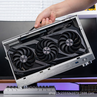 Casing Mini Compact Panel Mesh di Kedua Sisi Strip Baja Cold-rolled Port USB 3.0 di Depan Model Vertikal Casing S400PRO ITX Ekspor