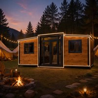 Casa contenedor plegable de doble ala, casa prefabricada expandible, casa portátil para vivienda familiar