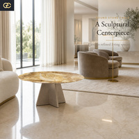 Meubles de salon de villa moderne et luxueuse, table basse en marbre, ensemble de table basse design haut de gamme