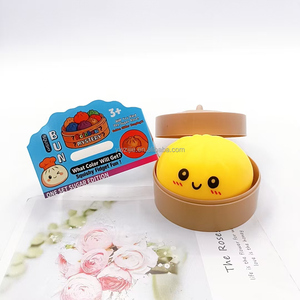 En stock, Jouet promotionnel coloré et mignon, anti-stress souple en forme de boulette vapeur à paillettes avec visage souriant et cuiseur vapeur - Product Image 4