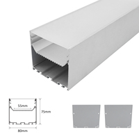 Perfil de Aluminio para Techo Extensible Lineal con Canal Difusor LED D80 para Oficina