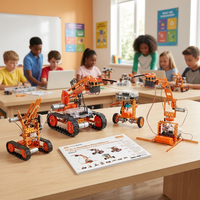 Kit de Robot Educativo STEM ELF Programable de Aleación de Aluminio 12 en 1 con Placa Base Multimodo para Aprendizaje en el Aula