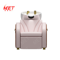 Lit de lavage de tête électrique moderne pour salon de coiffure, inclinable, en cuir rose, pour spa capillaire, à vendre