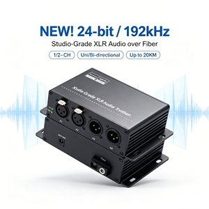 Convertisseur audio XLR sur fibre optique haute définition 24 bits 192 kHz de qualité <span class=keywords><strong>studio</strong></span>, audio bidirectionnel 2 canaux - Product Image 1