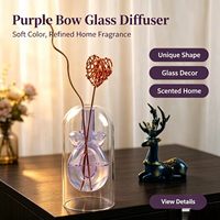 Ensemble cadeau de diffuseurs minimalistes en verre borosilicate transparent en forme de gourde, de luxe pour la maison
